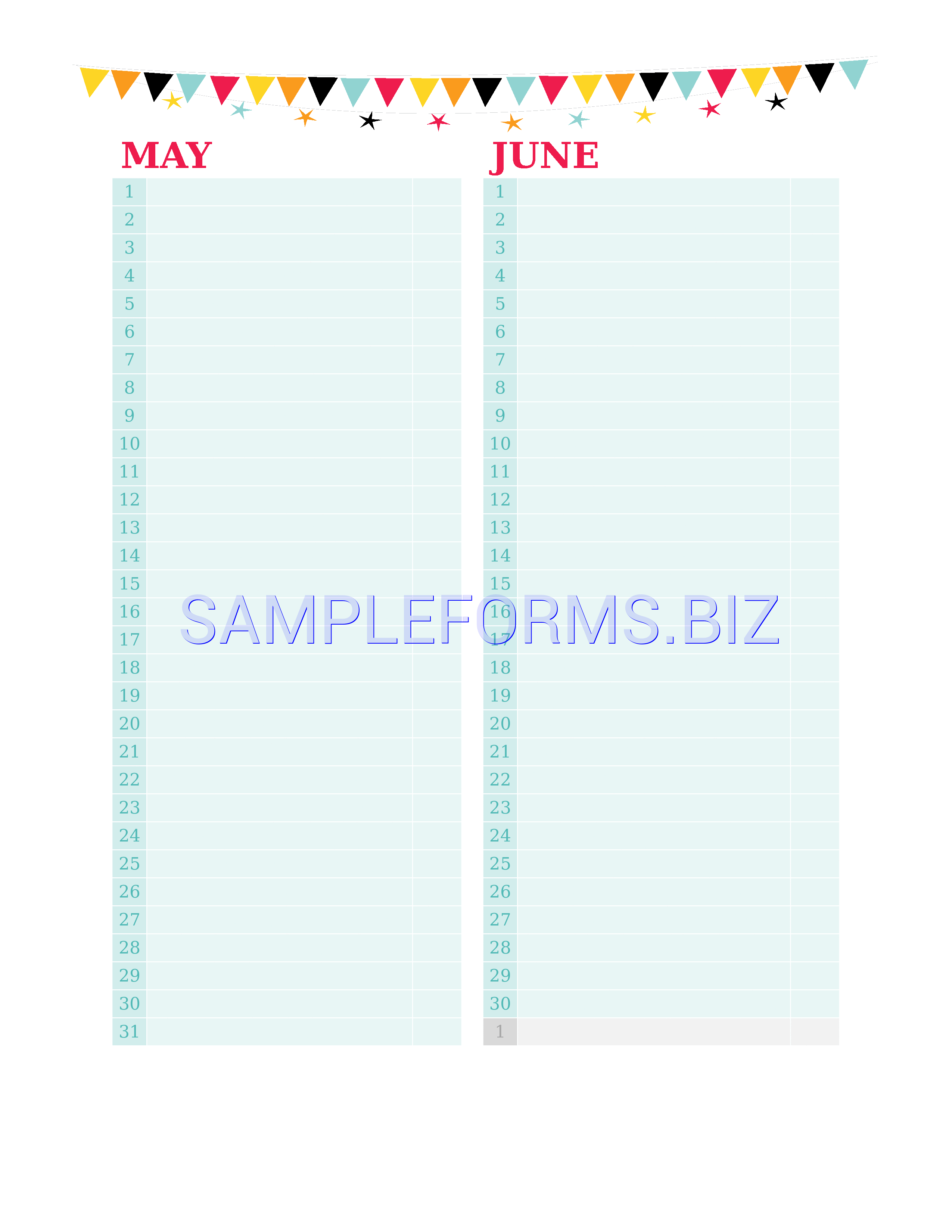 Preview free downloadable Birthday and Anniversary Calendar 3 in PDF (page 3)