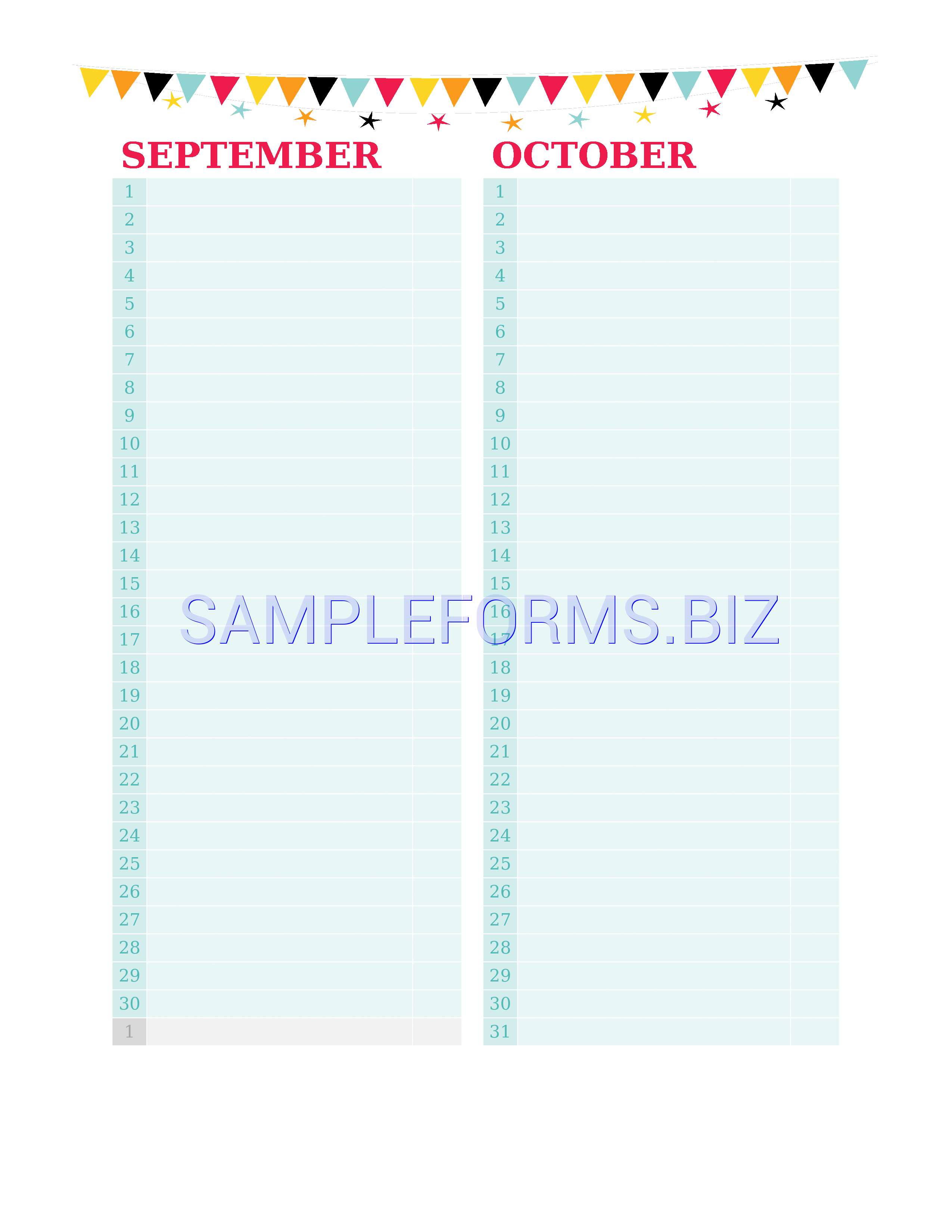 Preview free downloadable Birthday and Anniversary Calendar 3 in PDF (page 5)